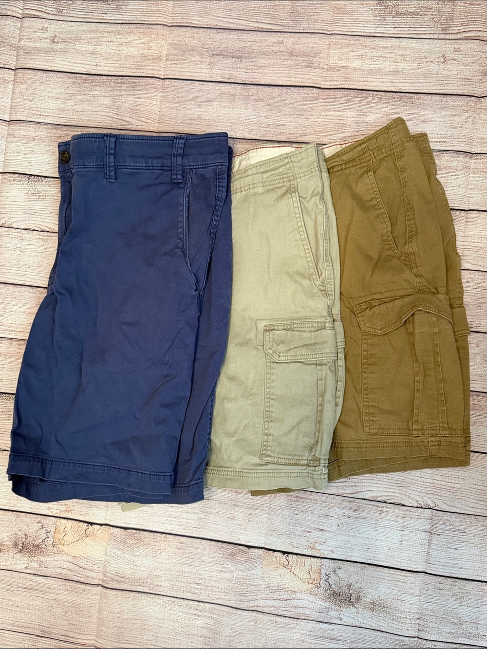 🩳🩳🩳3 for 12$🩳🩳🩳Men's Cargo Shorts Bundle- Blue, Tan, Khaki-46